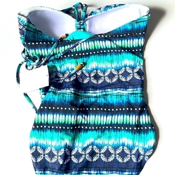 New Bleu by Rod Beattie Draped Bandeau
Tankini Top - Navy Blue 8 New swinsuit - Picture 14 of 15
